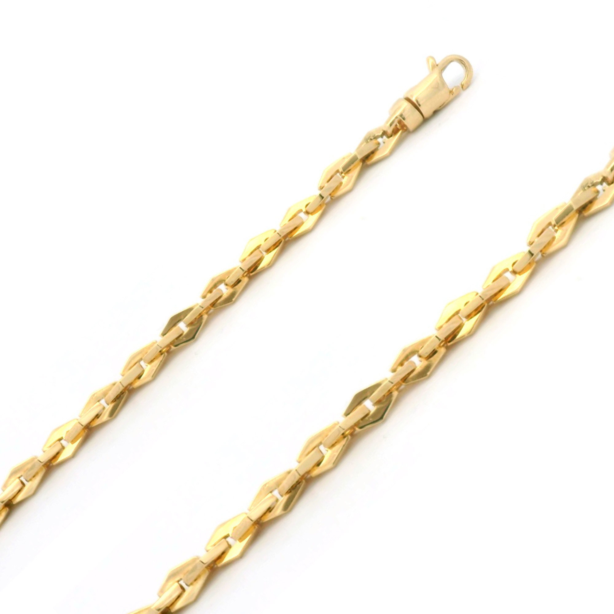 14K Yellow Gold Fancy Hand Made Chain 4.6mm 30 Inches